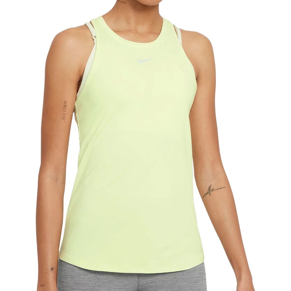 NWT Nike Women’s Dri-FIT One Luxe Slim Fit Lime Ice Training Active Tank Top XXL